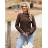 Zeagoo Women’s 2026 Fall Crewneck Cropped Sweaters Long Sleeve Knit Tops(Brown)