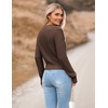 Zeagoo Women’s 2026 Fall Crewneck Cropped Sweaters Long Sleeve Knit Tops(Brown)