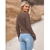 Zeagoo Women’s 2026 Fall Crewneck Cropped Sweaters Long Sleeve Knit Tops(Coffee)