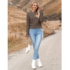 Zeagoo Women’s 2026 Fall Crewneck Cropped Sweaters Long Sleeve Knit Tops(Coffee)