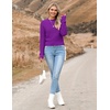 Zeagoo Women’s 2026 Fall Crewneck Cropped Sweaters Long Sleeve Knit Tops(Dark Purple)
