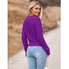 Zeagoo Women’s 2026 Fall Crewneck Cropped Sweaters Long Sleeve Knit Tops(Dark Purple)