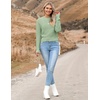 Zeagoo Women’s 2026 Fall Crewneck Cropped Sweaters Long Sleeve Knit Tops(Green)