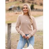 Zeagoo Women’s 2026 Fall Crewneck Cropped Sweaters Long Sleeve Knit Tops(Khaki)
