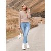 Zeagoo Women’s 2026 Fall Crewneck Cropped Sweaters Long Sleeve Knit Tops(Khaki)