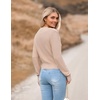 Zeagoo Women’s 2026 Fall Crewneck Cropped Sweaters Long Sleeve Knit Tops(Khaki)
