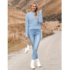 Zeagoo Women’s 2026 Fall Crewneck Cropped Sweaters Long Sleeve Knit Tops(Light Blue)