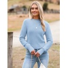 Zeagoo Women’s 2026 Fall Crewneck Cropped Sweaters Long Sleeve Knit Tops(Light Blue)