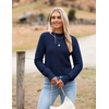 Zeagoo Women’s 2026 Fall Crewneck Cropped Sweaters Long Sleeve Knit Tops(Navy Blue)