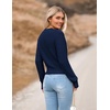 Zeagoo Women’s 2026 Fall Crewneck Cropped Sweaters Long Sleeve Knit Tops(Navy Blue)