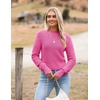 Zeagoo Women’s 2026 Fall Crewneck Cropped Sweaters Long Sleeve Knit Tops(Pink)