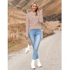 Zeagoo Women’s 2026 Fall Crewneck Cropped Sweaters Long Sleeve Knit Tops(Polka Dot Khaki)