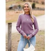 Zeagoo Women’s 2026 Fall Crewneck Cropped Sweaters Long Sleeve Knit Tops(Purple)