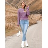 Zeagoo Women’s 2026 Fall Crewneck Cropped Sweaters Long Sleeve Knit Tops(Purple)