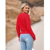 Zeagoo Women’s 2026 Fall Crewneck Cropped Sweaters Long Sleeve Knit Tops(Red)