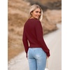 Zeagoo Women’s 2026 Fall Crewneck Cropped Sweaters Long Sleeve Knit Tops(Wine Red)