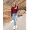 Zeagoo Women’s 2026 Fall Crewneck Cropped Sweaters Long Sleeve Knit Tops(Wine Red)