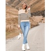 Zeagoo Women’s 2026 Fall Crewneck Cropped Sweaters Long Sleeve Knit Tops(Z-apricot Black Stripe)