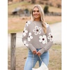 Zeagoo Women’s 2026 Fall Crewneck Cropped Sweaters Long Sleeve Knit Tops(Z-floral White)