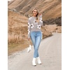 Zeagoo Women’s 2026 Fall Crewneck Cropped Sweaters Long Sleeve Knit Tops(Z-floral White)