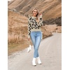 Zeagoo Women’s 2026 Fall Crewneck Cropped Sweaters Long Sleeve Knit Tops(Z-leopard Print)