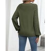Zeagoo Womens 2026 Fall Sweaters Casual Long Sleeve V Neck Loose Lightweight Crochet Knit Pullover Sweater Tops(Army Green)