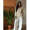 Zeagoo Womens 2026 Fall Sweaters Casual Long Sleeve V Neck Loose Lightweight Crochet Knit Pullover Sweater Tops(Beige)