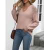 Zeagoo Womens 2026 Fall Sweaters Casual Long Sleeve V Neck Loose Lightweight Crochet Knit Pullover Sweater Tops(Khaki)