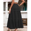 Zeagoo Womens Casual Maxi Skirts for Women 2026 High Waist Boho Skirts Floral Printed Long Flowy Skirt with Pockets(Black)