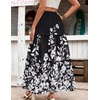 Zeagoo Womens Casual Maxi Skirts for Women 2026 High Waist Boho Skirts Floral Printed Long Flowy Skirt with Pockets(Blck-printed)