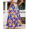 Zeagoo Womens Casual Maxi Skirts for Women 2026 High Waist Boho Skirts Floral Printed Long Flowy Skirt with Pockets(Blue Floral)