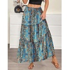 Zeagoo Womens Casual Maxi Skirts for Women 2026 High Waist Boho Skirts Floral Printed Long Flowy Skirt with Pockets(Boho-printed-02)