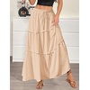 Zeagoo Womens Casual Maxi Skirts for Women 2026 High Waist Boho Skirts Floral Printed Long Flowy Skirt with Pockets(Cracker Khaki)