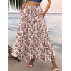 Zeagoo Womens Casual Maxi Skirts for Women 2026 High Waist Boho Skirts Floral Printed Long Flowy Skirt with Pockets(Floral-printed-02)