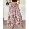 Zeagoo Womens Casual Maxi Skirts for Women 2026 High Waist Boho Skirts Floral Printed Long Flowy Skirt with Pockets(Floral-printed-02)