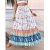 Zeagoo Womens Casual Maxi Skirts for Women 2026 High Waist Boho Skirts Floral Printed Long Flowy Skirt with Pockets(Floral-printed-03)