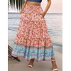 Zeagoo Womens Casual Maxi Skirts for Women 2026 High Waist Boho Skirts Floral Printed Long Flowy Skirt with Pockets(Floral-printed-05)
