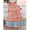 Zeagoo Womens Casual Maxi Skirts for Women 2026 High Waist Boho Skirts Floral Printed Long Flowy Skirt with Pockets(Floral-printed-05)