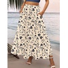 Zeagoo Womens Casual Maxi Skirts for Women 2026 High Waist Boho Skirts Floral Printed Long Flowy Skirt with Pockets(Floral-printed-2)