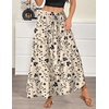 Zeagoo Womens Casual Maxi Skirts for Women 2026 High Waist Boho Skirts Floral Printed Long Flowy Skirt with Pockets(Floral-printed-2)