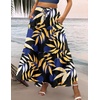 Zeagoo Womens Casual Maxi Skirts for Women 2026 High Waist Boho Skirts Floral Printed Long Flowy Skirt with Pockets(Leaf-printed)
