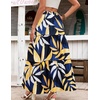 Zeagoo Womens Casual Maxi Skirts for Women 2026 High Waist Boho Skirts Floral Printed Long Flowy Skirt with Pockets(Leaf-printed)