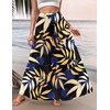 Zeagoo Womens Casual Maxi Skirts for Women 2026 High Waist Boho Skirts Floral Printed Long Flowy Skirt with Pockets(Leaf-printed)