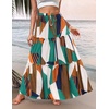 Zeagoo Womens Casual Maxi Skirts for Women 2026 High Waist Boho Skirts Floral Printed Long Flowy Skirt with Pockets(Multicolor)