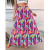 Zeagoo Womens Casual Maxi Skirts for Women 2026 High Waist Boho Skirts Floral Printed Long Flowy Skirt with Pockets(Multicolor-02)