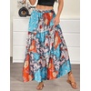Zeagoo Womens Casual Maxi Skirts for Women 2026 High Waist Boho Skirts Floral Printed Long Flowy Skirt with Pockets(Multicolor-03)