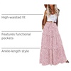 Zeagoo Womens Casual Maxi Skirts for Women 2026 High Waist Boho Skirts Floral Printed Long Flowy Skirt with Pockets(Pink-printed)