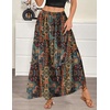 Zeagoo Womens Casual Maxi Skirts for Women 2026 High Waist Boho Skirts Floral Printed Long Flowy Skirt with Pockets(Printed-1)