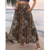 Zeagoo Womens Casual Maxi Skirts for Women 2026 High Waist Boho Skirts Floral Printed Long Flowy Skirt with Pockets(Printed-1)
