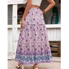 Zeagoo Womens Casual Maxi Skirts for Women 2026 High Waist Boho Skirts Floral Printed Long Flowy Skirt with Pockets(Purple-floral)
